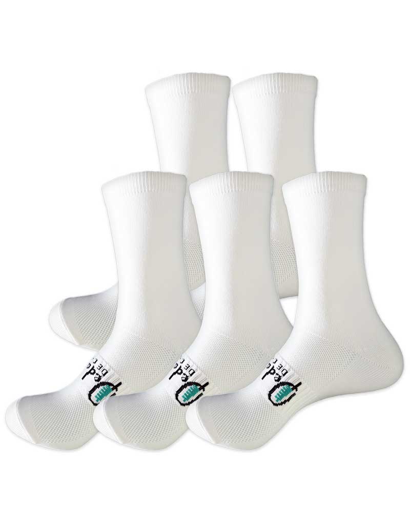 Wielersokken wit (5-pack)