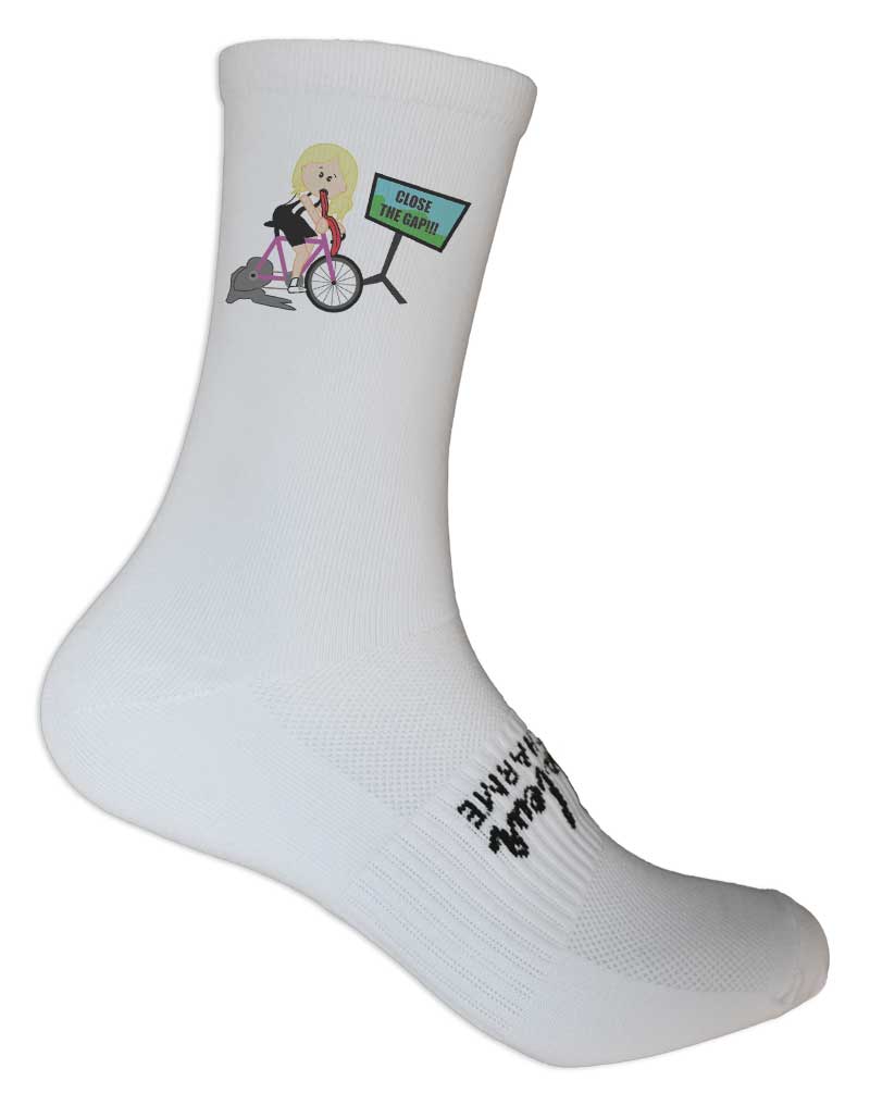 Wielersokken 'Close the gap!' - vrouw