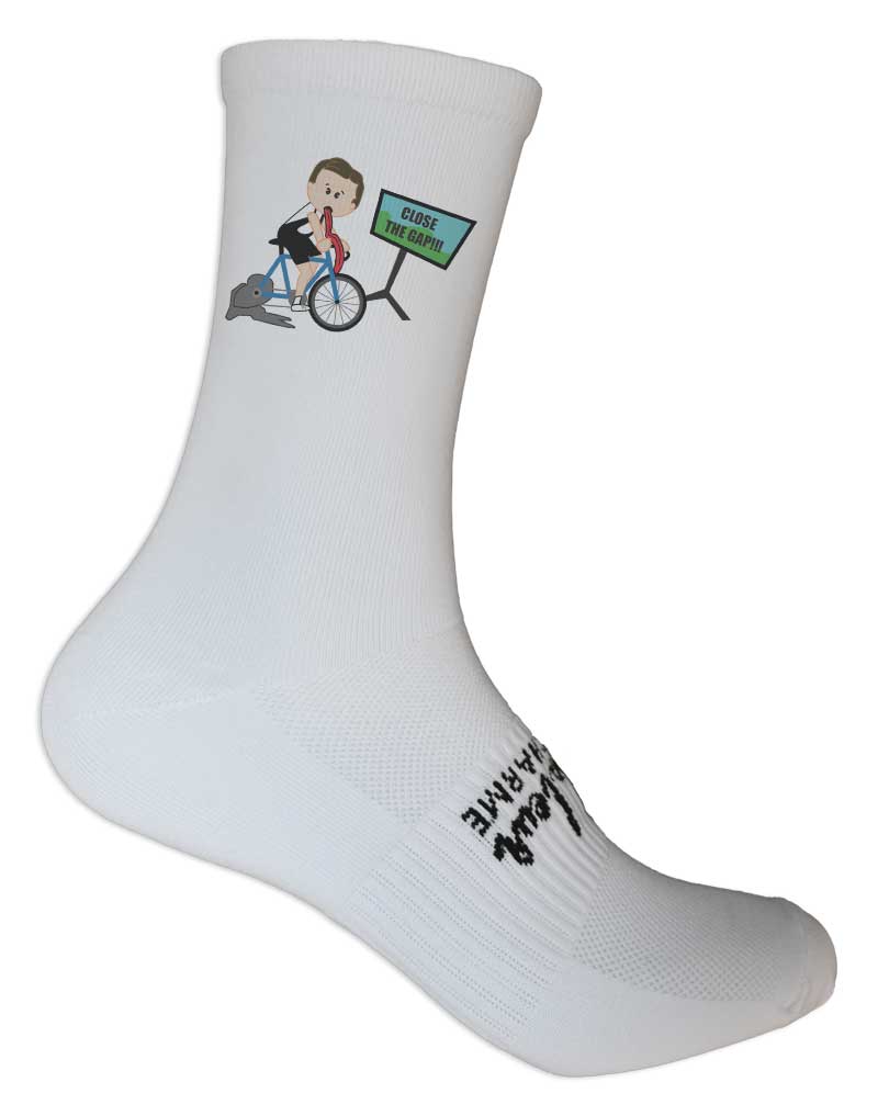 Wielersokken 'Close the gap!' - man