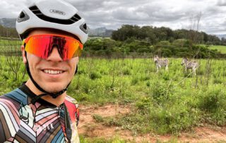 Mountainbiken tussen de zebra's in Swaziland